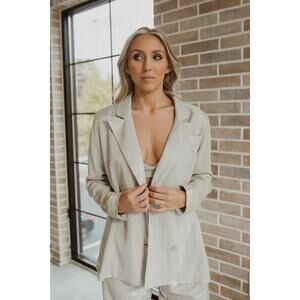 LELIS Magnifique Shine Glitter Blazer Silver Sz M Holiday New Years NYE